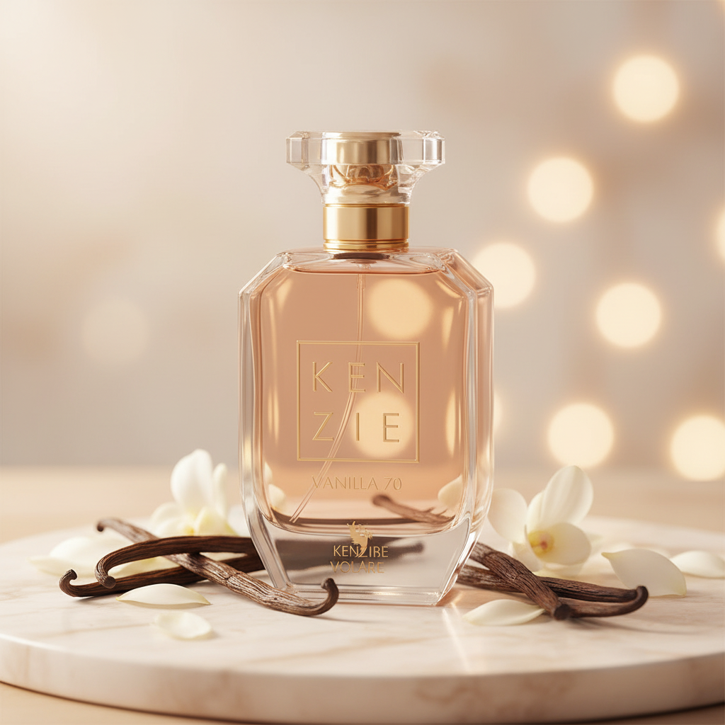 Kenzie Vanilla 70 Eau de Parfum Femme 100ml Vanille Crémeuse, Musc Blanc, Santal