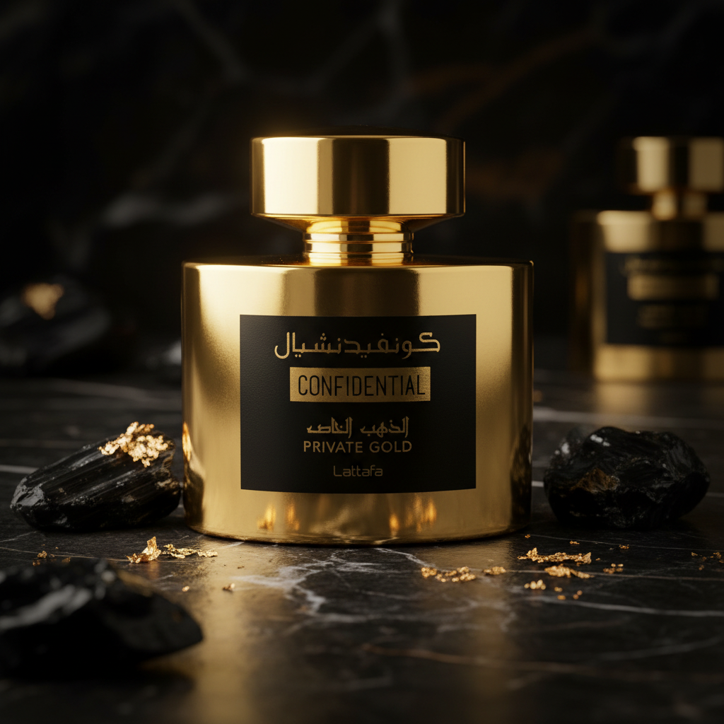 Lattafa Confidential Private Gold Eau de Parfum Oriental 100ml Oud, Ambre, Musc